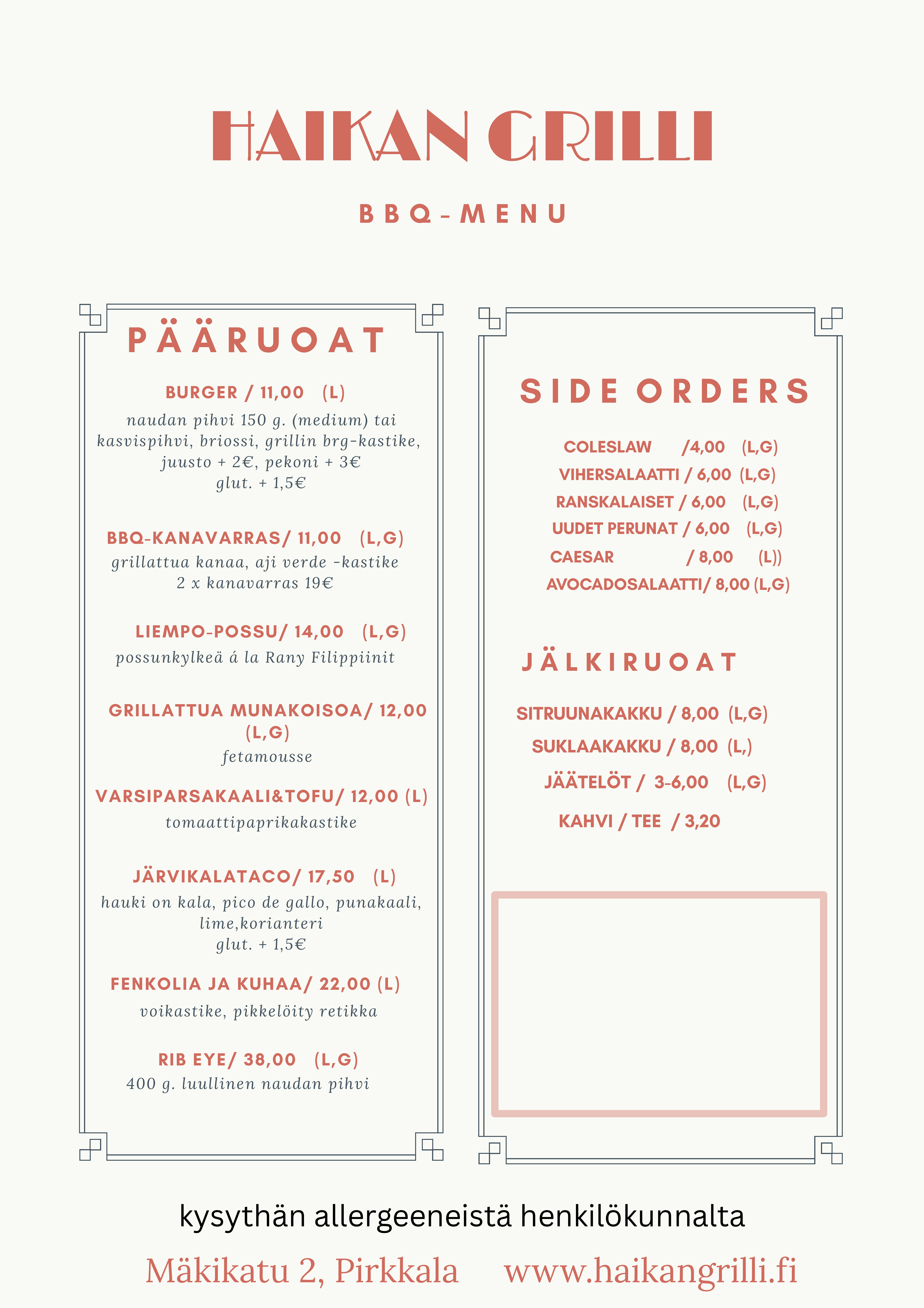 bbq menu